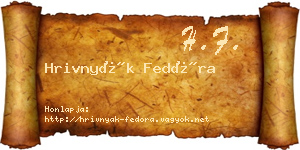 Hrivnyák Fedóra névjegykártya